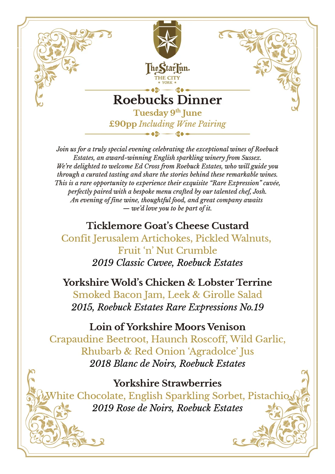 Roebucks Wine Dinner
